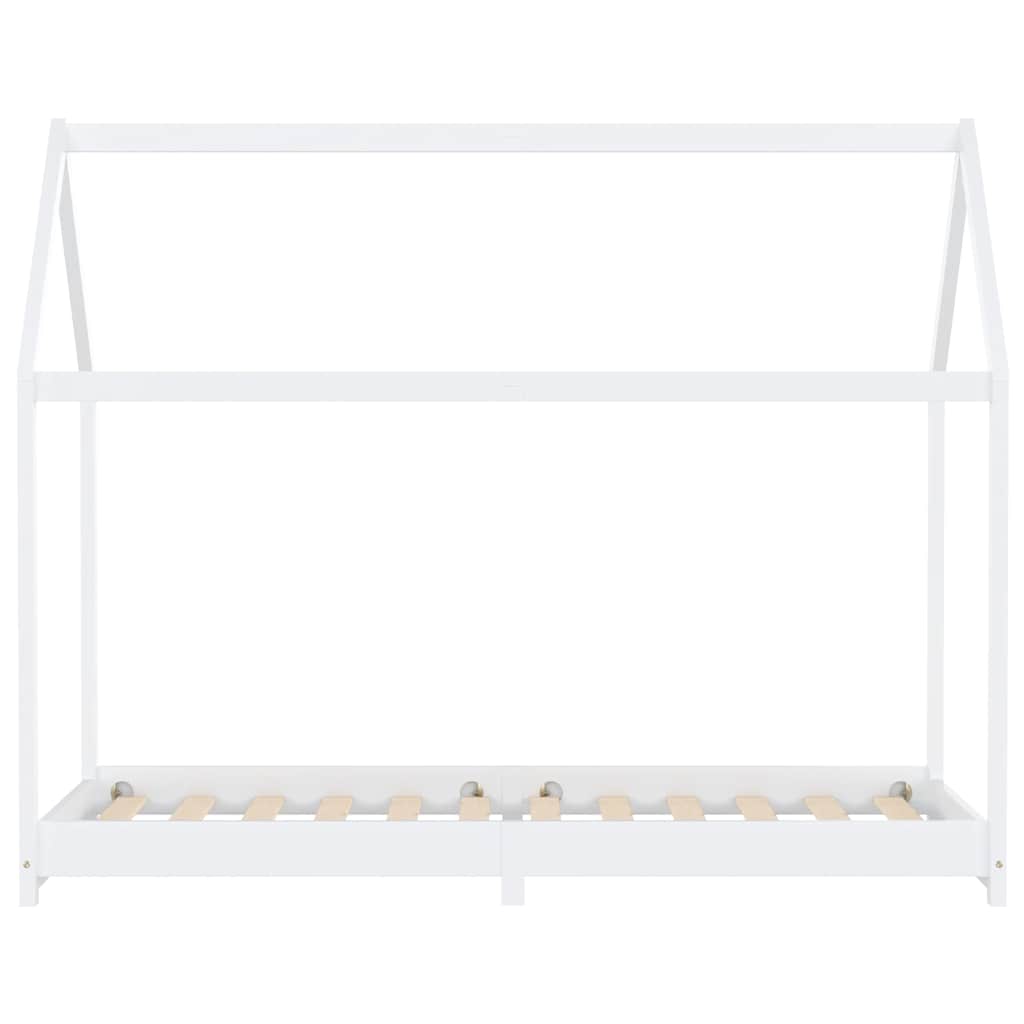 vidaXL Rama łóżka dziecięcego, biała, lite drewno sosnowe, 90 x 200 cm