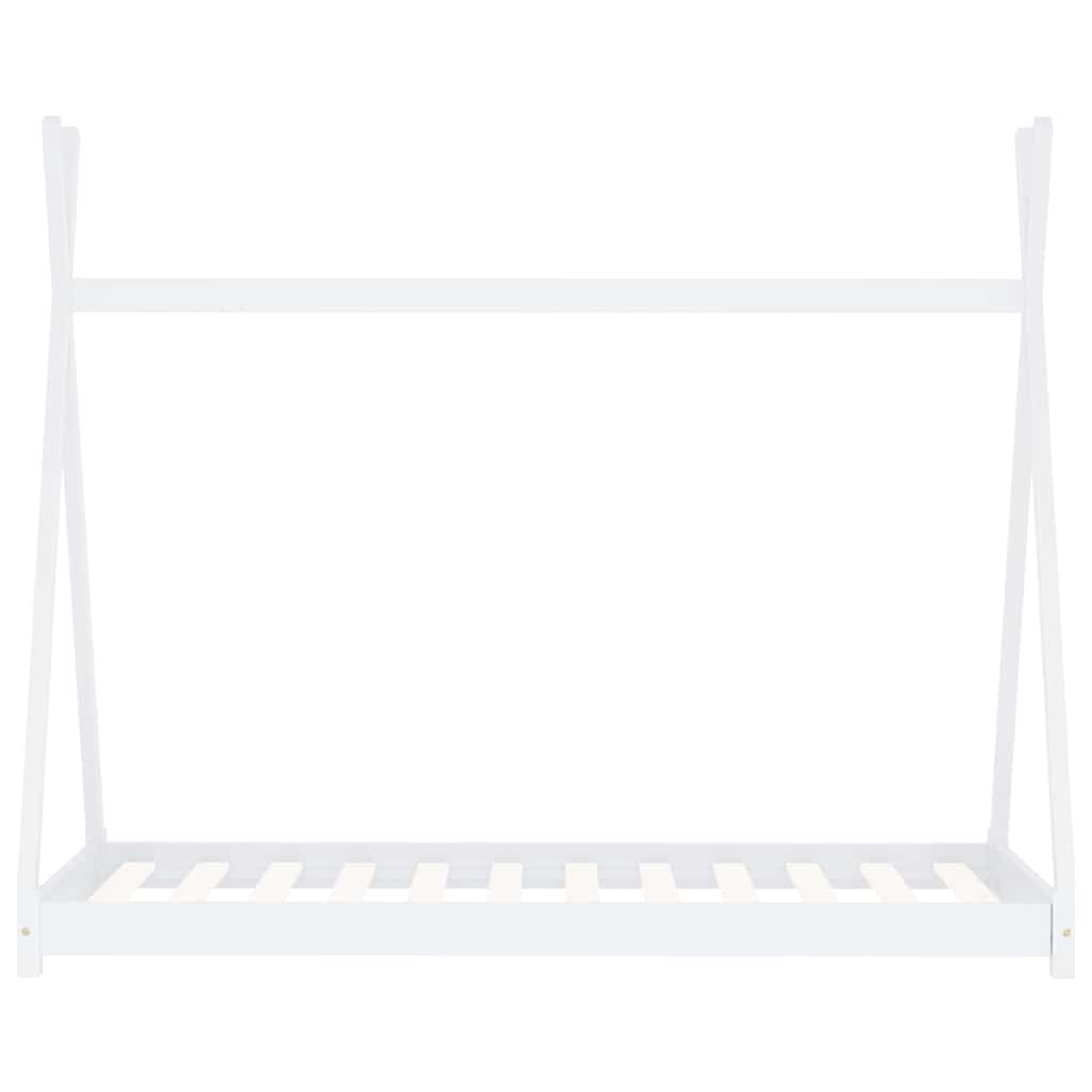 vidaXL Rama łóżka dziecięcego, biała, lite drewno sosnowe, 70 x 140 cm