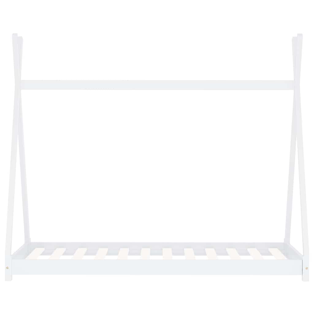 vidaXL Rama łóżka dziecięcego, biała, lite drewno sosnowe, 90 x 200 cm