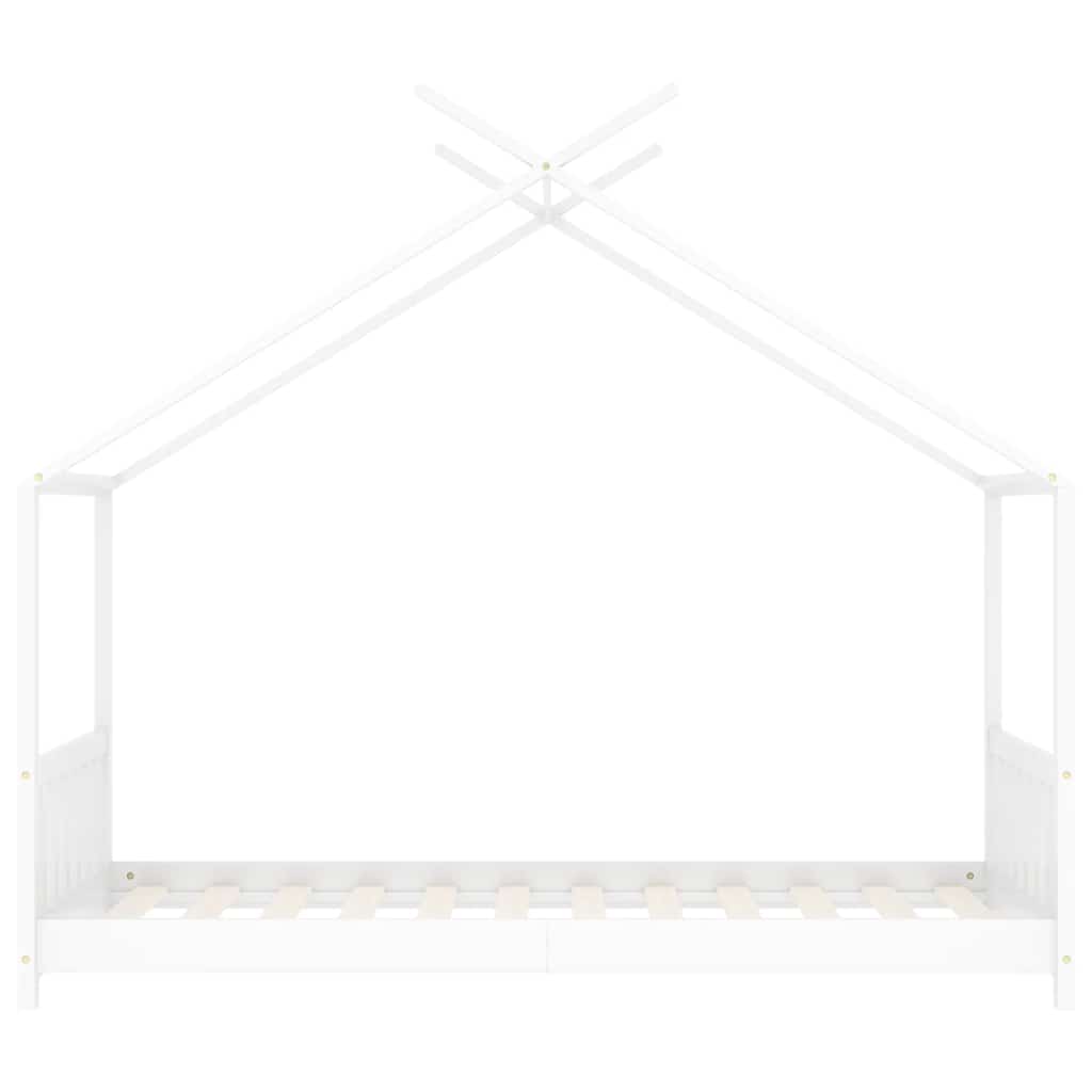 vidaXL Rama łóżka dziecięcego, biała, lite drewno sosnowe, 70 x 140 cm