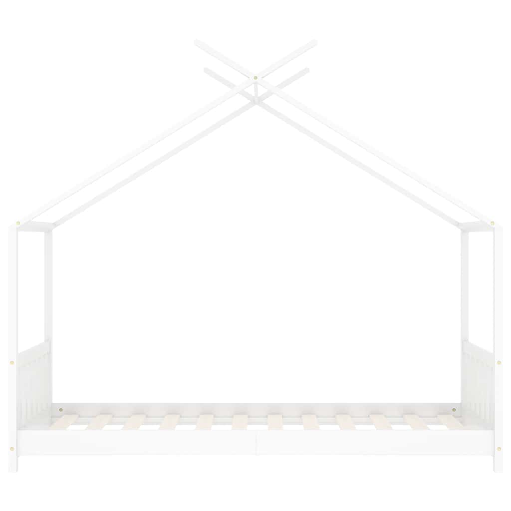 vidaXL Rama łóżka dziecięcego, biała, lite drewno sosnowe, 80 x 160 cm