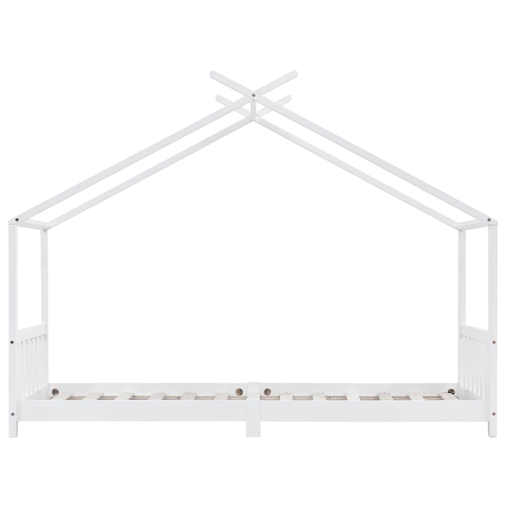 vidaXL Rama łóżka dziecięcego, biała, lite drewno sosnowe, 90 x 200 cm
