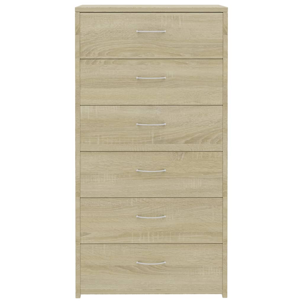 vidaXL Komoda z 6 szufladami, dąb sonoma, 50x34x96 cm
