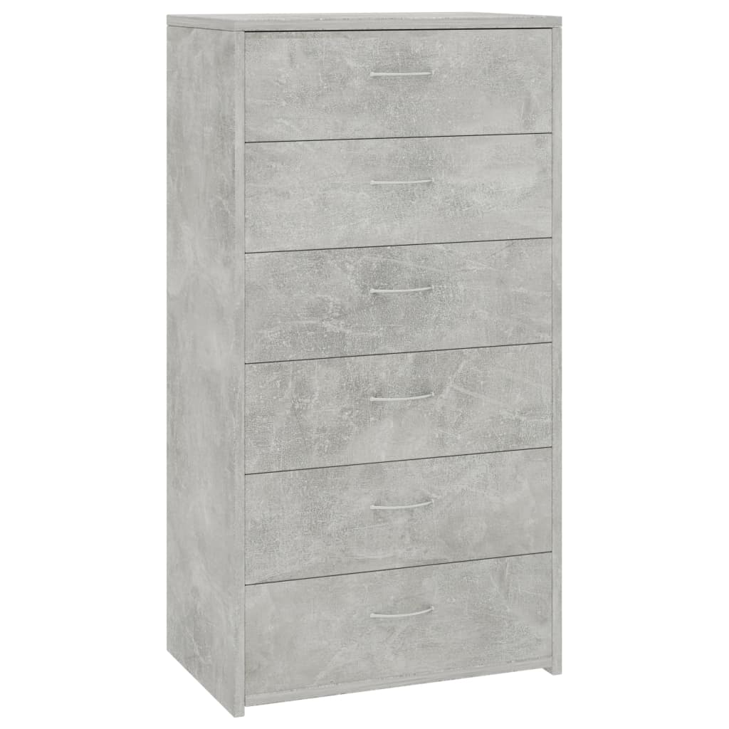 vidaXL Komoda, 6 szuflad, betonowa szarość, 50x34x96 cm