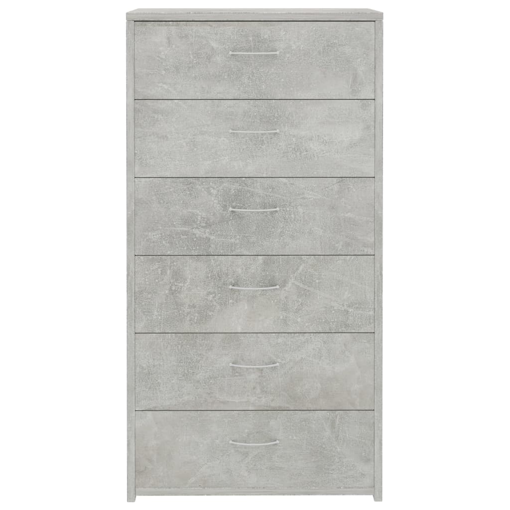 vidaXL Komoda, 6 szuflad, betonowa szarość, 50x34x96 cm
