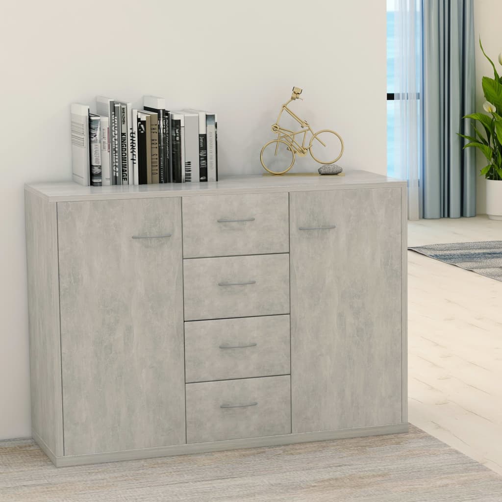 vidaXL Szafka, betonowa szarość, 88x30x65 cm, materiał drewnopochodny