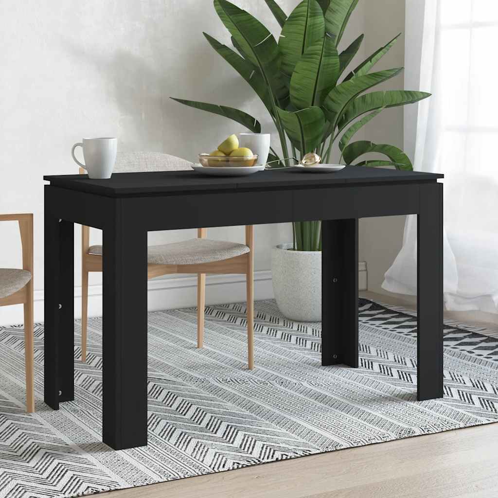 vidaXL Stół jadalniany, czarny, 120x60x76 cm, materiał drewnopochodny