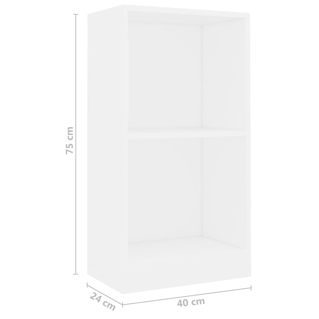 vidaXL Regał, biały, 40x24x75 cm, materiał drewnopochodny