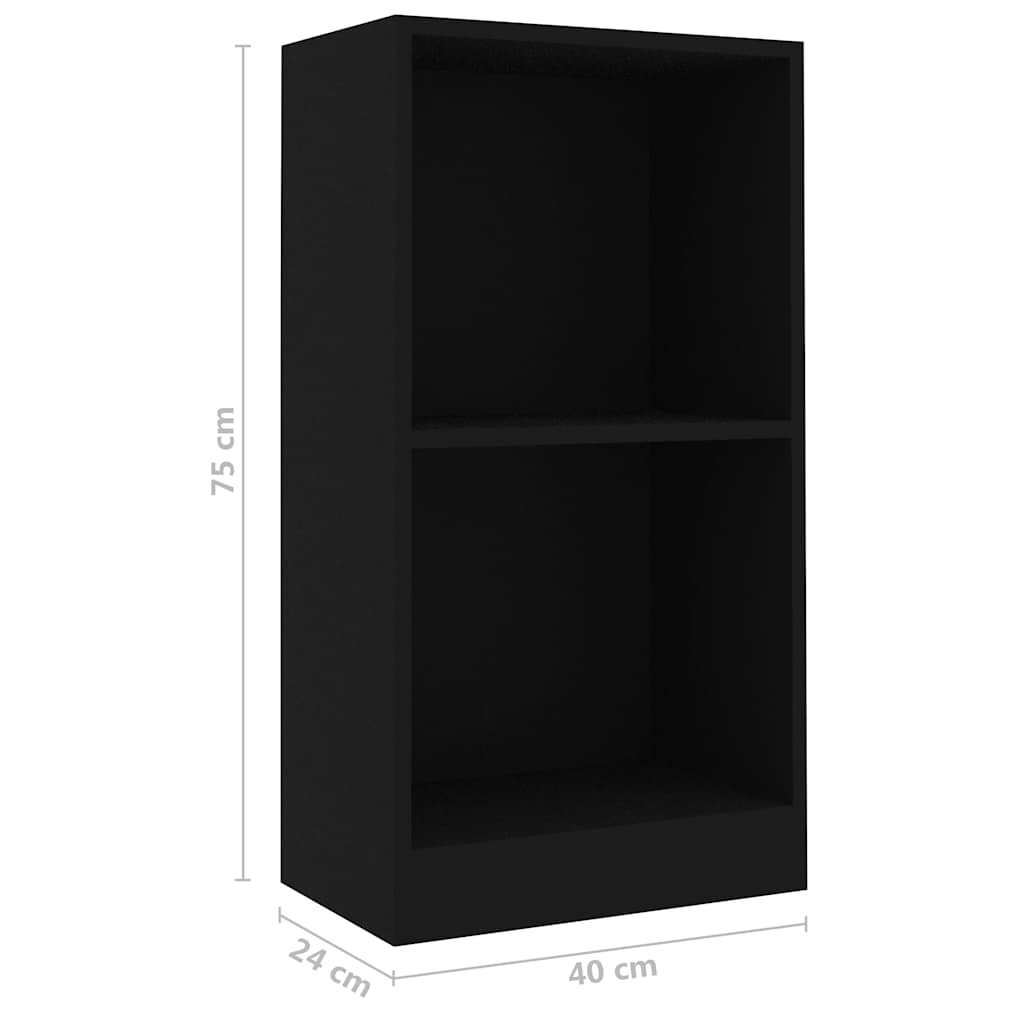 vidaXL Regał, czarny, 40x24x75 cm, materiał drewnopochodny