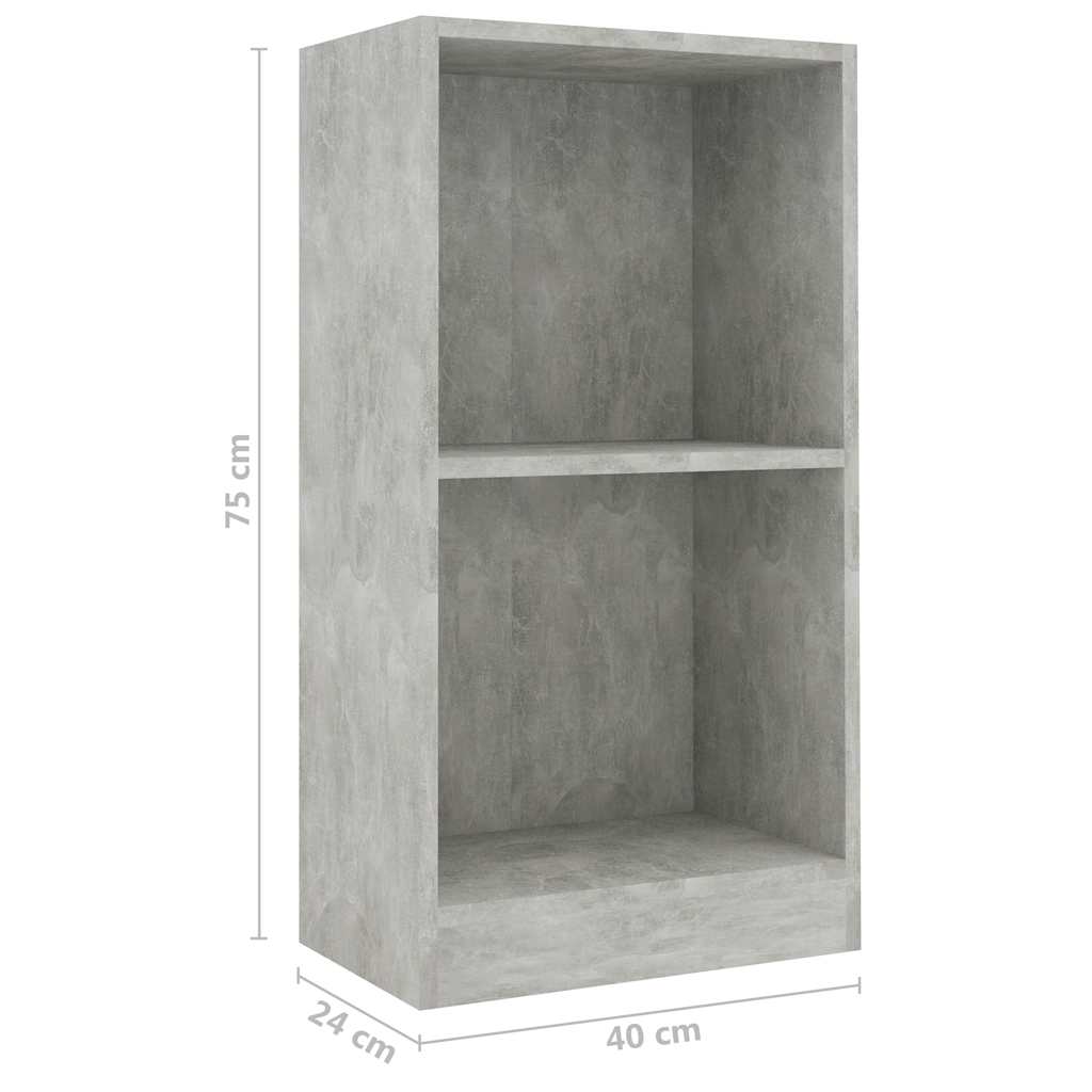 vidaXL Regał, szarość betonu, 40x24x75 cm, materiał drewnopochodny