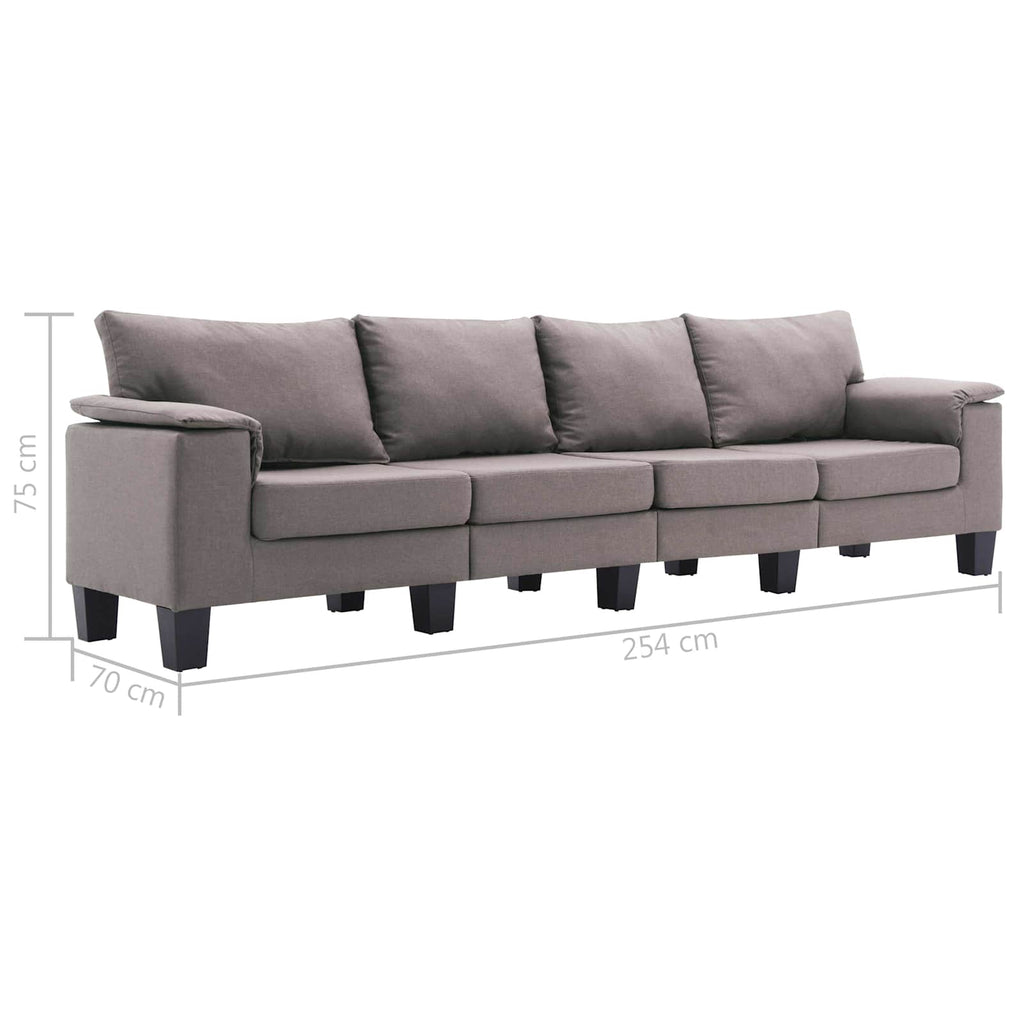 vidaXL Sofa Ciemnoszary 4-osobowa tkanina