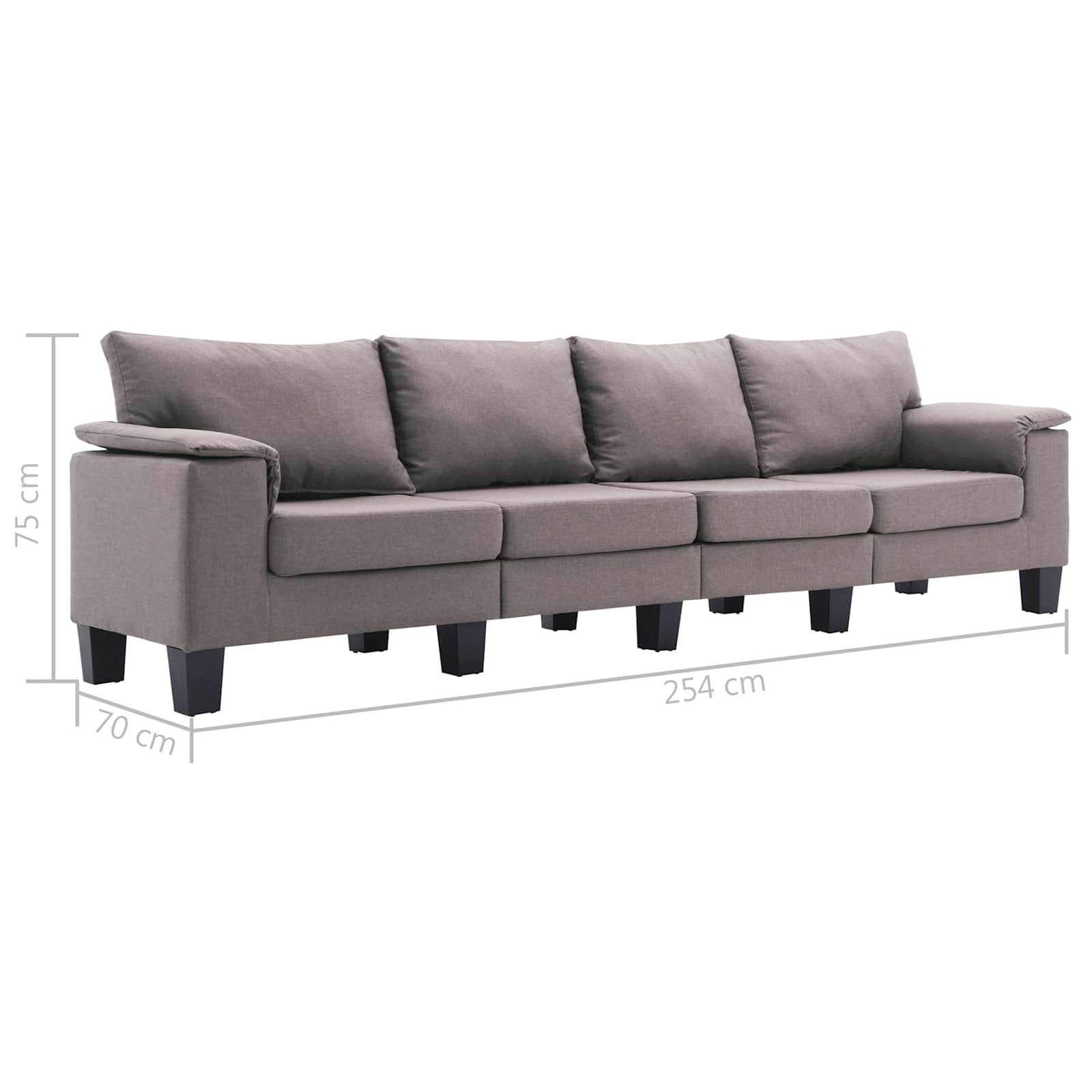 vidaXL Sofa Ciemnoszary 4-osobowa tkanina