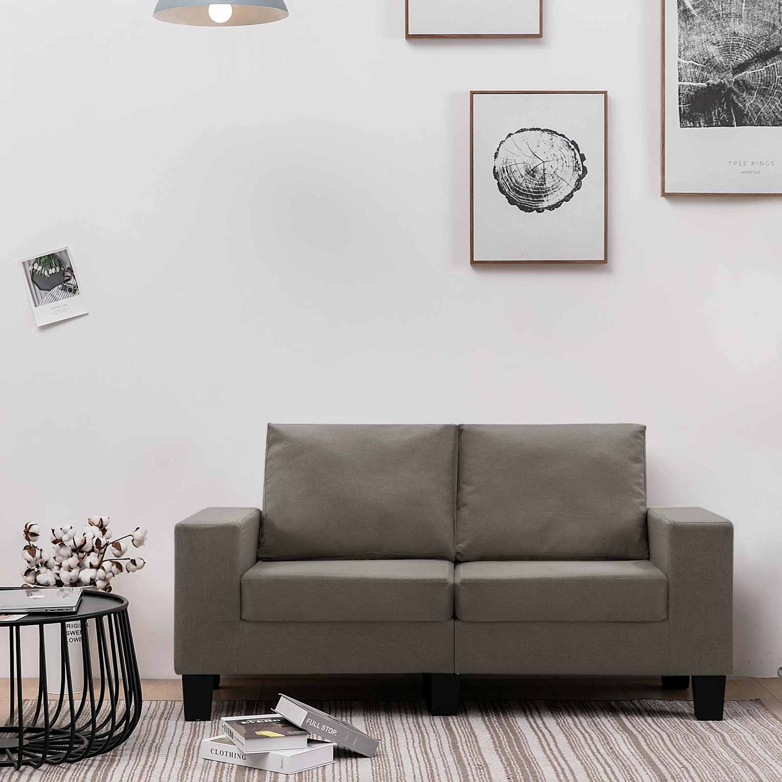 vidaXL Sofa Ciemnoszary Sofy 2-osobowe tkanina