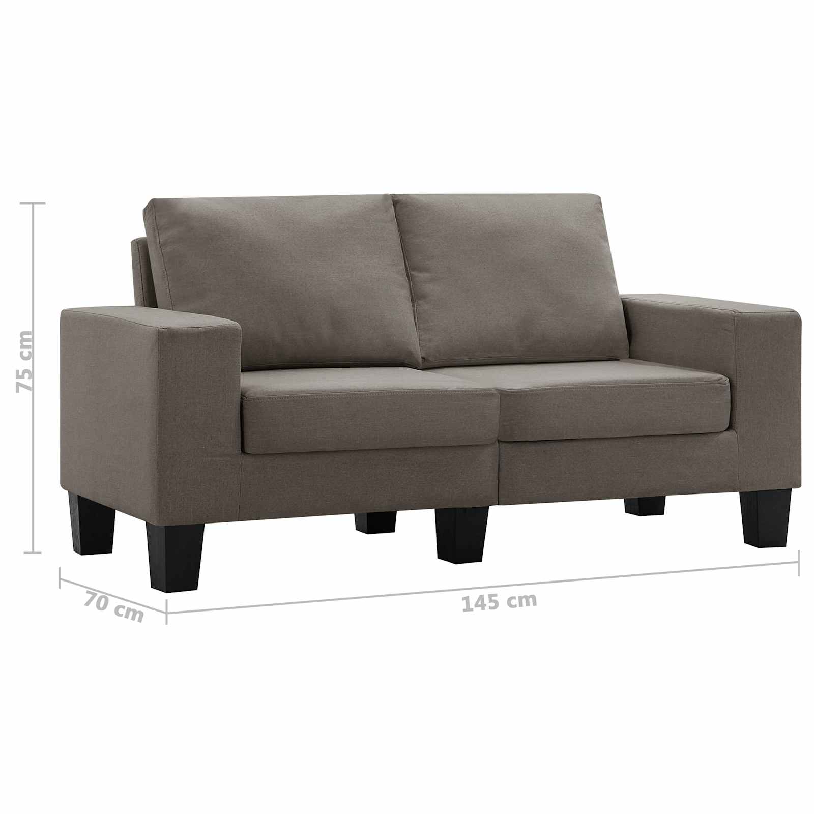 vidaXL Sofa Ciemnoszary Sofy 2-osobowe tkanina