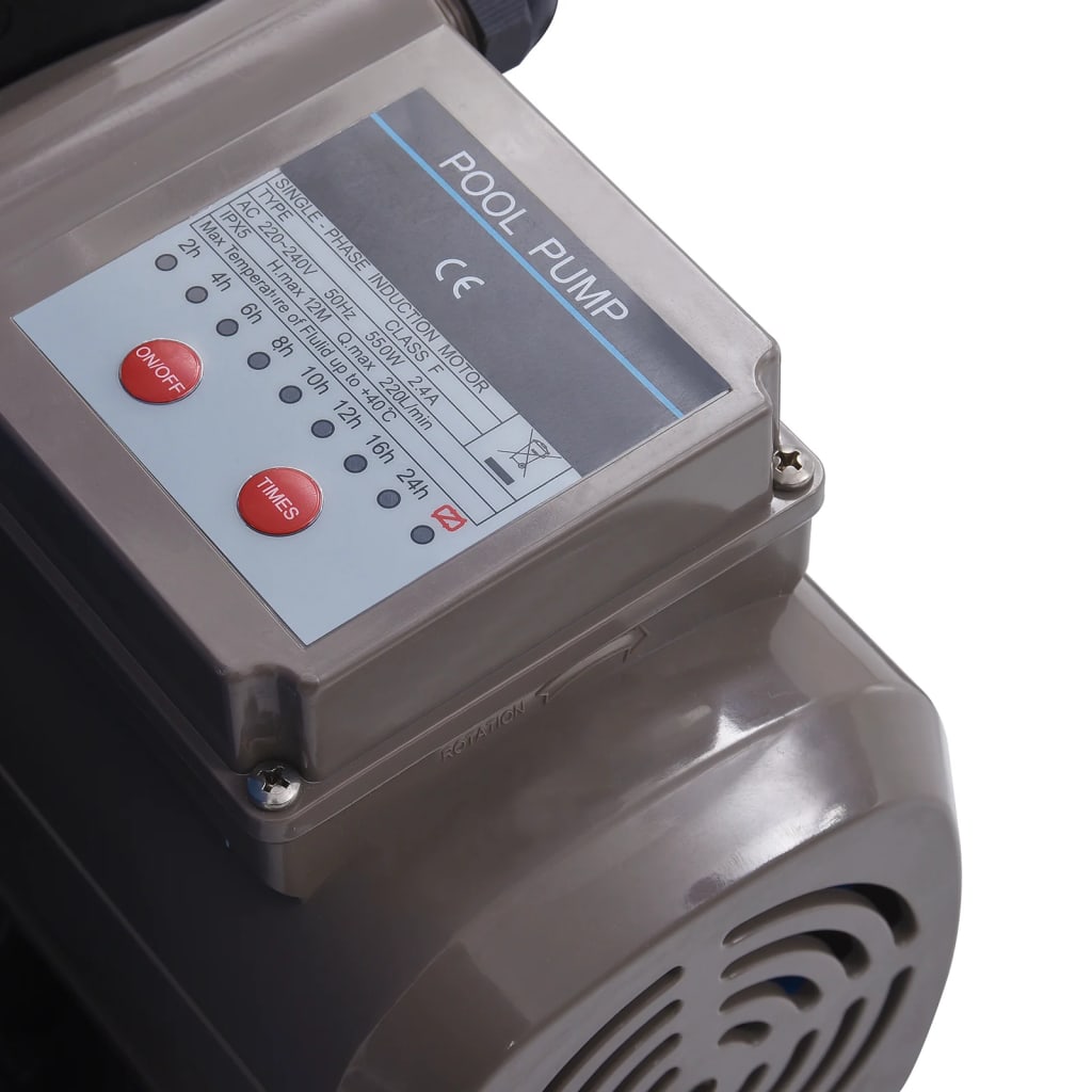 vidaXL Piaskowa pompa filtrująca z zegarem, 530 W, 10980 L/h