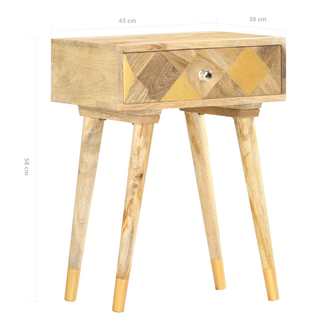 vidaXL Szafka nocna, 43x30x58 cm, lite drewno mango