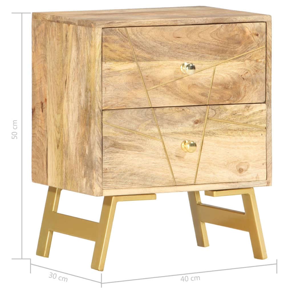 vidaXL Szafka nocna, 40x30x50 cm, lite drewno mango