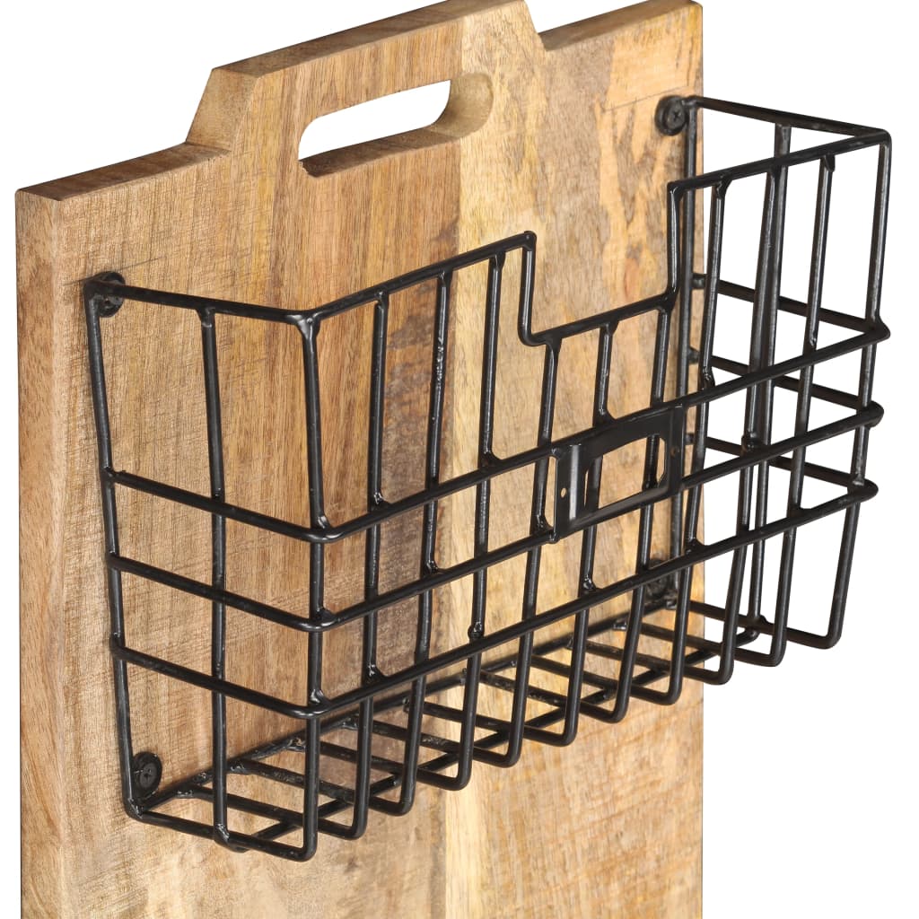 vidaXL Stojak ścienny na gazety, 33x10x67 cm, surowe drewno mango