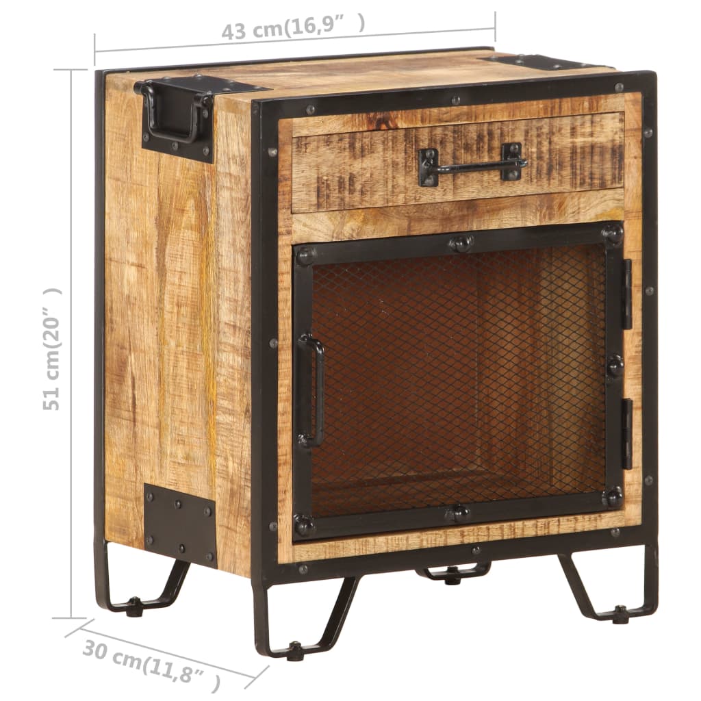 vidaXL Szafka nocna, 43x30x51 cm, lite, surowe drewno mango