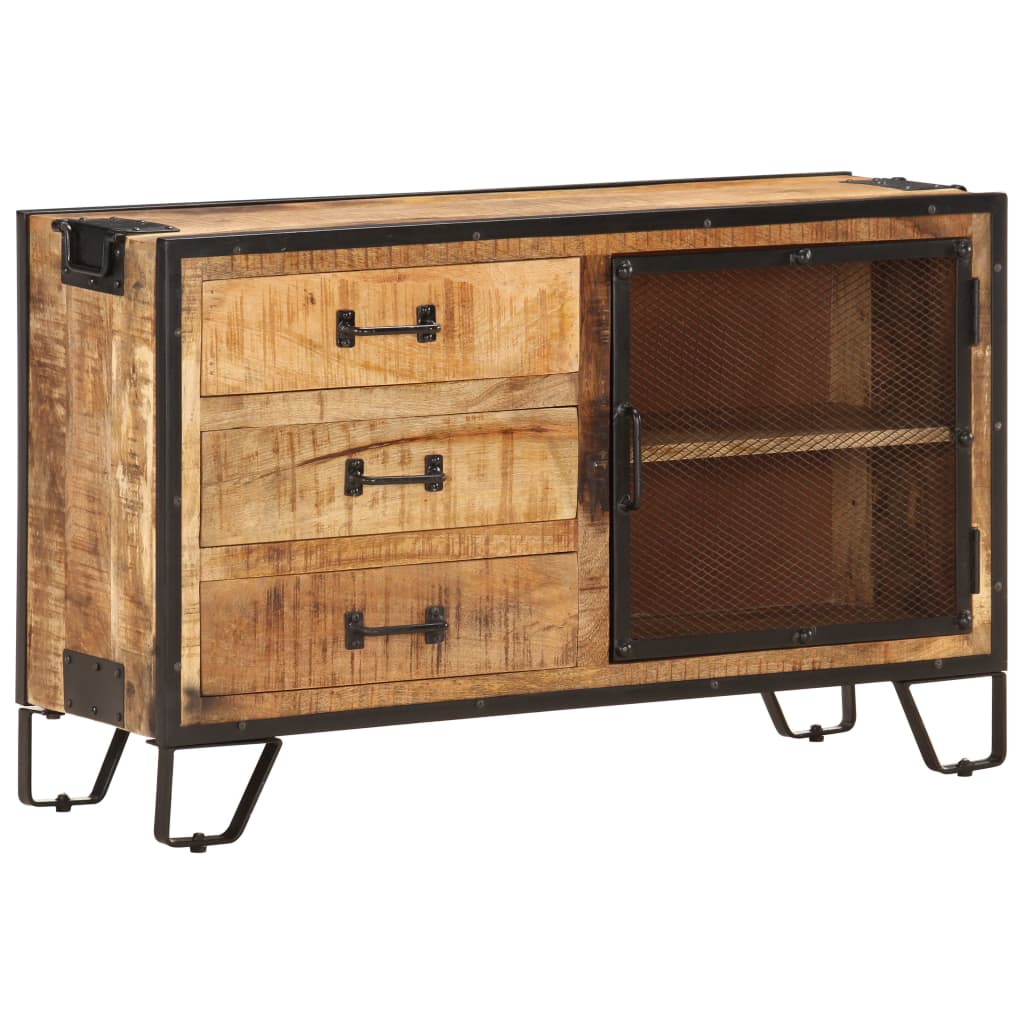 vidaXL Komoda, 100x31x60 cm, lite, surowe drewno mango