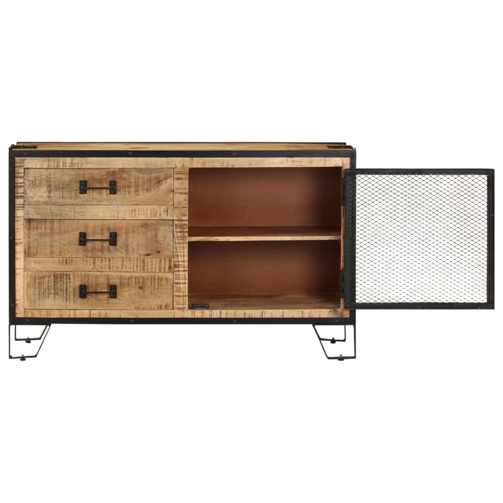 vidaXL Komoda, 100x31x60 cm, lite, surowe drewno mango