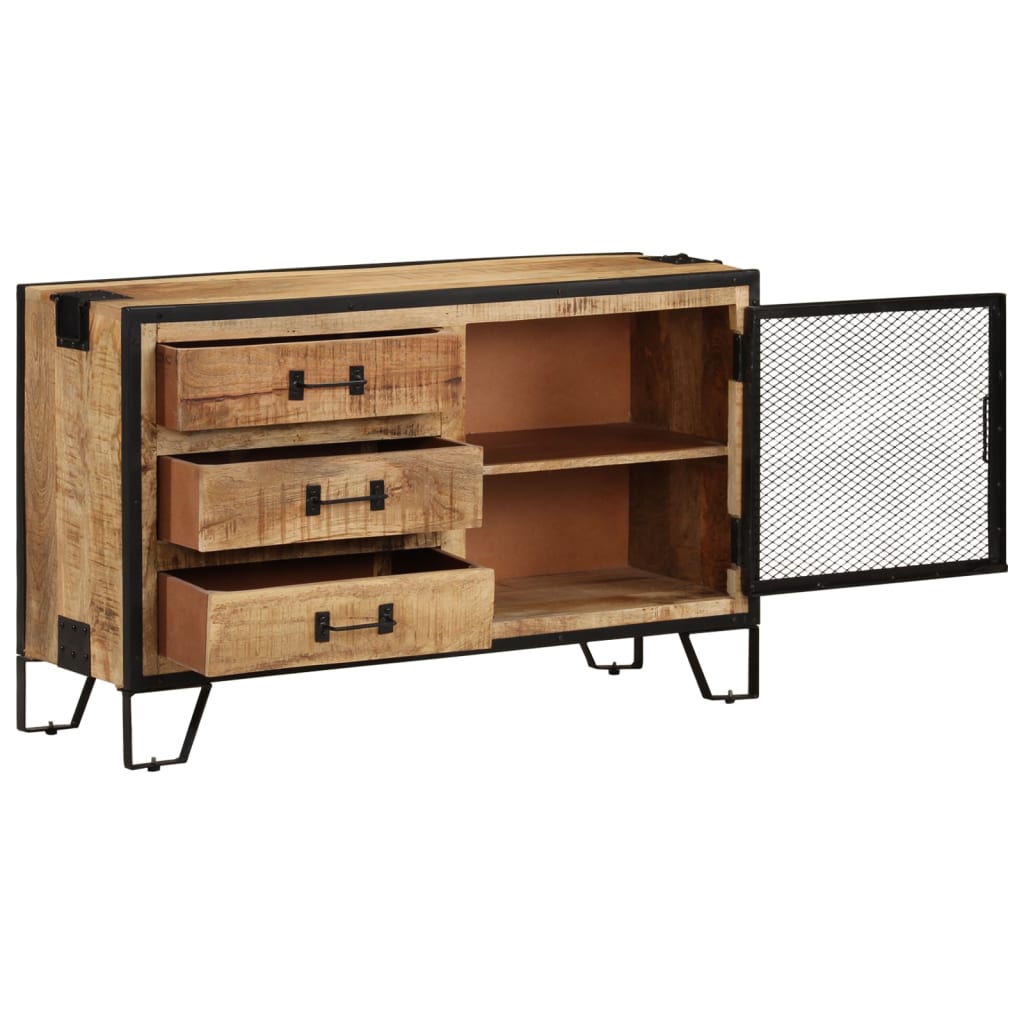 vidaXL Komoda, 100x31x60 cm, lite, surowe drewno mango