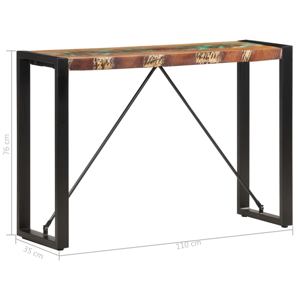 vidaXL Stolik typu konsola, 110 x 35 x 76 cm, lite drewno z odzysku