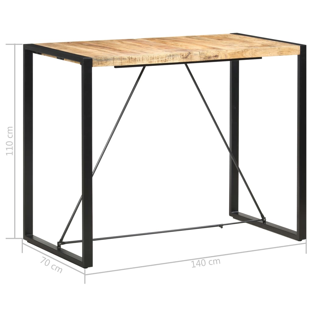 vidaXL Stolik barowy, 140x70x110 cm, lite drewno mango