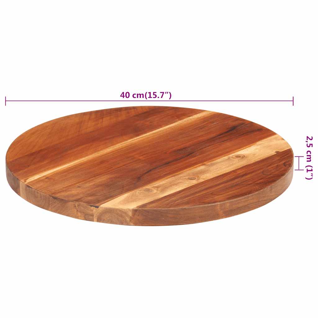 vidaXL Blat stołu, lite drewno akacjowe, okrągły, 25-27 mm, 40 cm