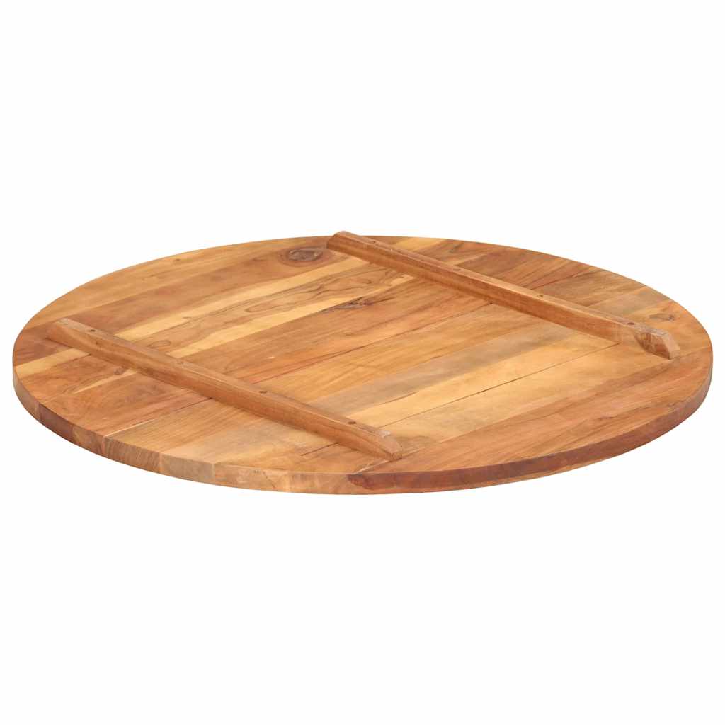 vidaXL Blat stołu, lite drewno akacjowe, okrągły, 25-27 mm, 80 cm