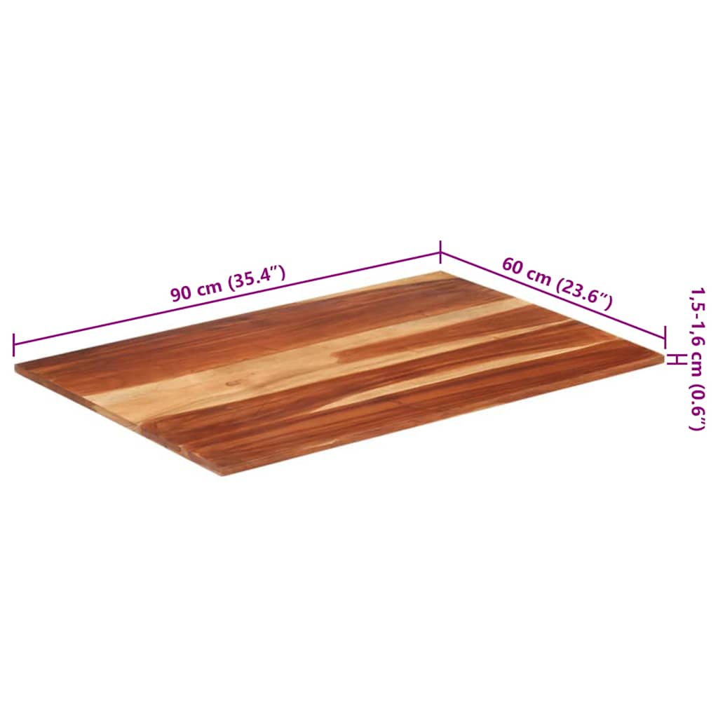 vidaXL Blat stołu, lite drewno akacjowe, 15-16 mm, 60-90 cm