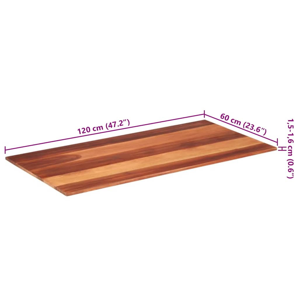 vidaXL Blat stołu, lite drewno akacjowe, 15-16 mm, 60x120 cm
