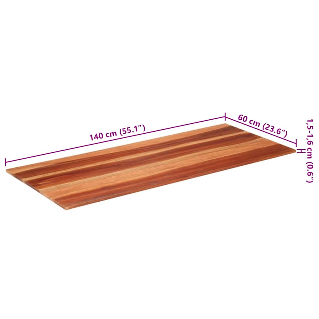 vidaXL Blat stołu, lite drewno akacjowe, 15-16 mm, 60-140 cm