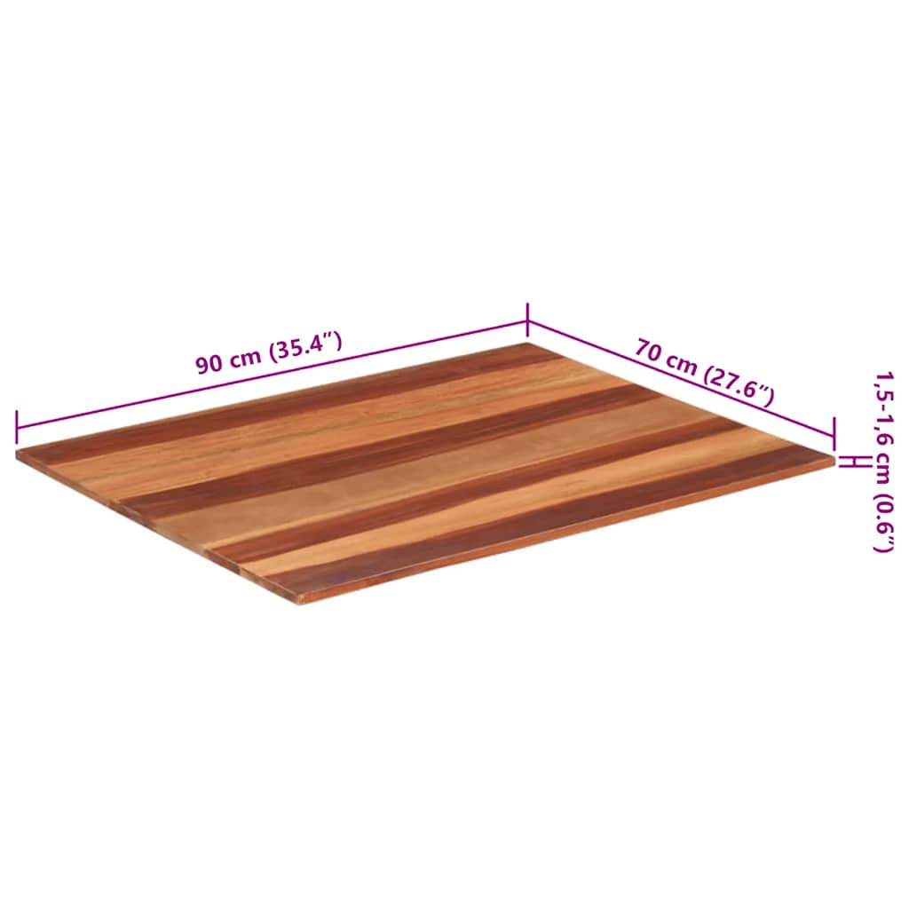 vidaXL Blat stołu, lite drewno akacjowe, 15-16 mm, 70-90 cm