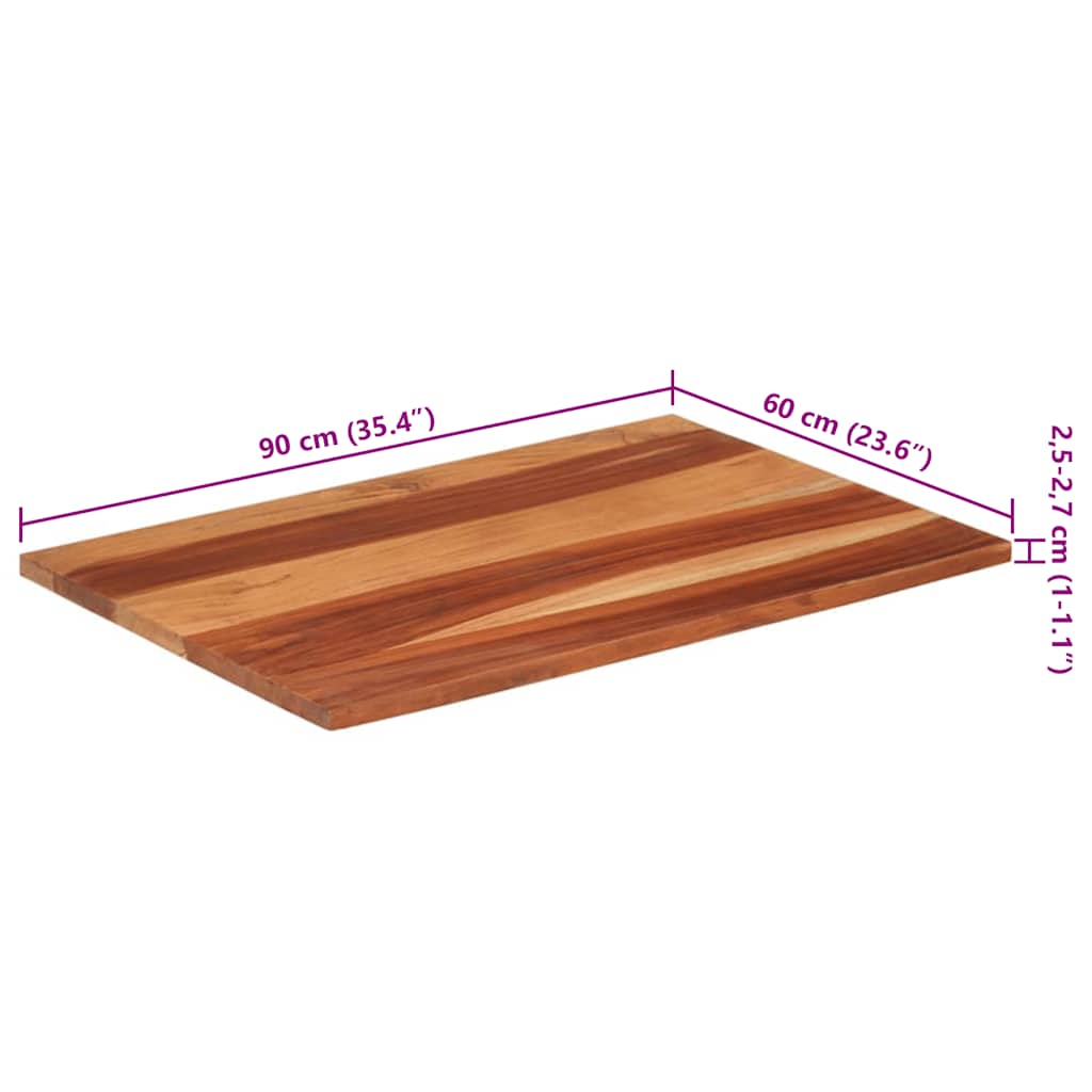 vidaXL Blat stołu, lite drewno akacjowe, 25-27 mm, 60x90 cm