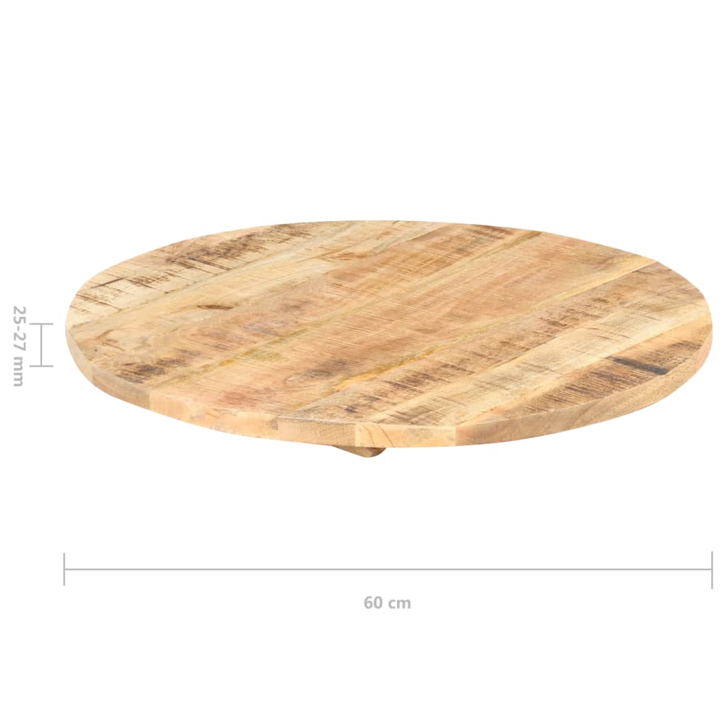 vidaXL Blat stołu, lite drewno mango, okrągły, 25-27 mm, 60 cm