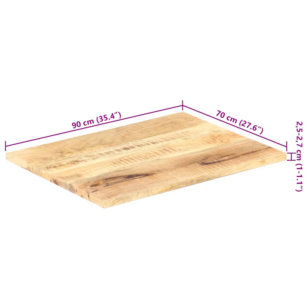 vidaXL Blat stołu, lite drewno mango, 25-27 mm, 90x70 cm