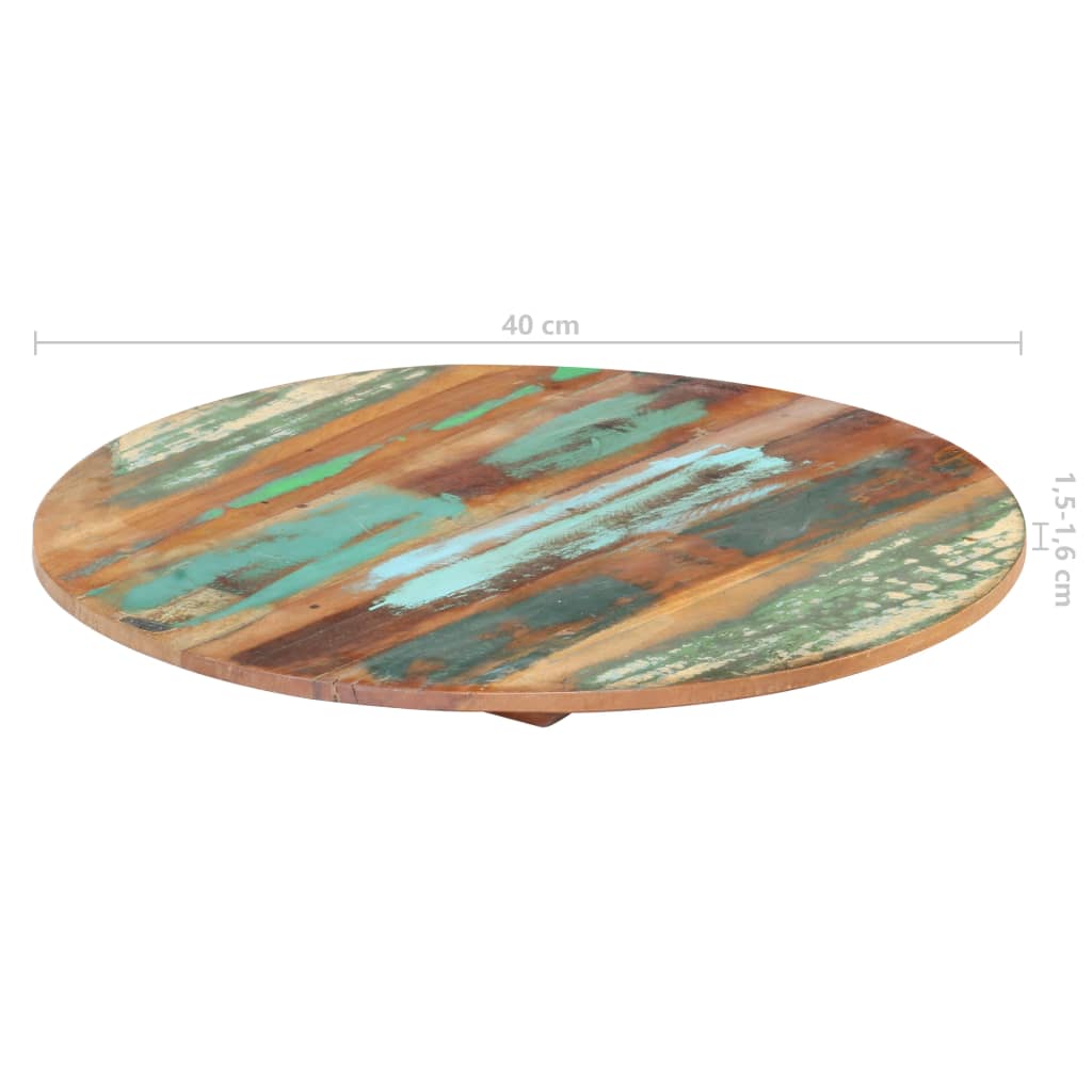vidaXL Okrągły blat stołu, 40 cm, 15-16 mm, lite drewno odzyskane