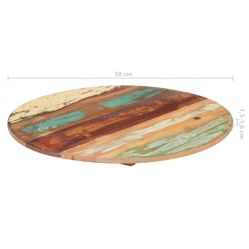 vidaXL Okrągły blat stołu, 50 cm, 15-16 mm, lite drewno odzyskane