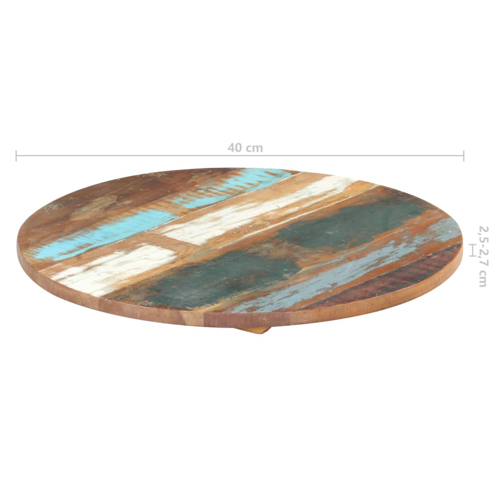 vidaXL Okrągły blat stołu, 40 cm, 25-27 mm, lite drewno z odzysku