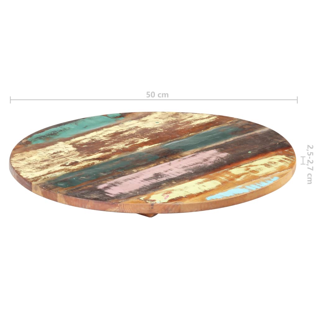 vidaXL Okrągły blat stołu, 50 cm, 25-27 mm, lite drewno z odzysku