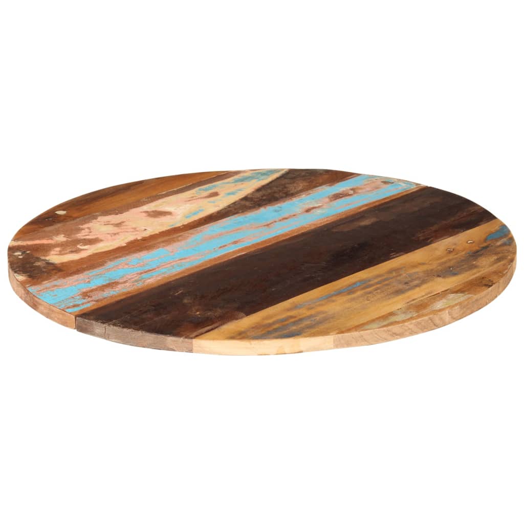 vidaXL Okrągły blat stołu, 80 cm, 25-27 mm, lite drewno odzyskane