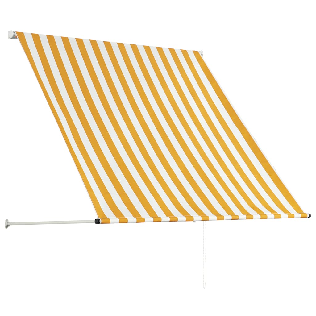 vidaXL Markiza zwijana, 100 x 150 cm, biało-żółta