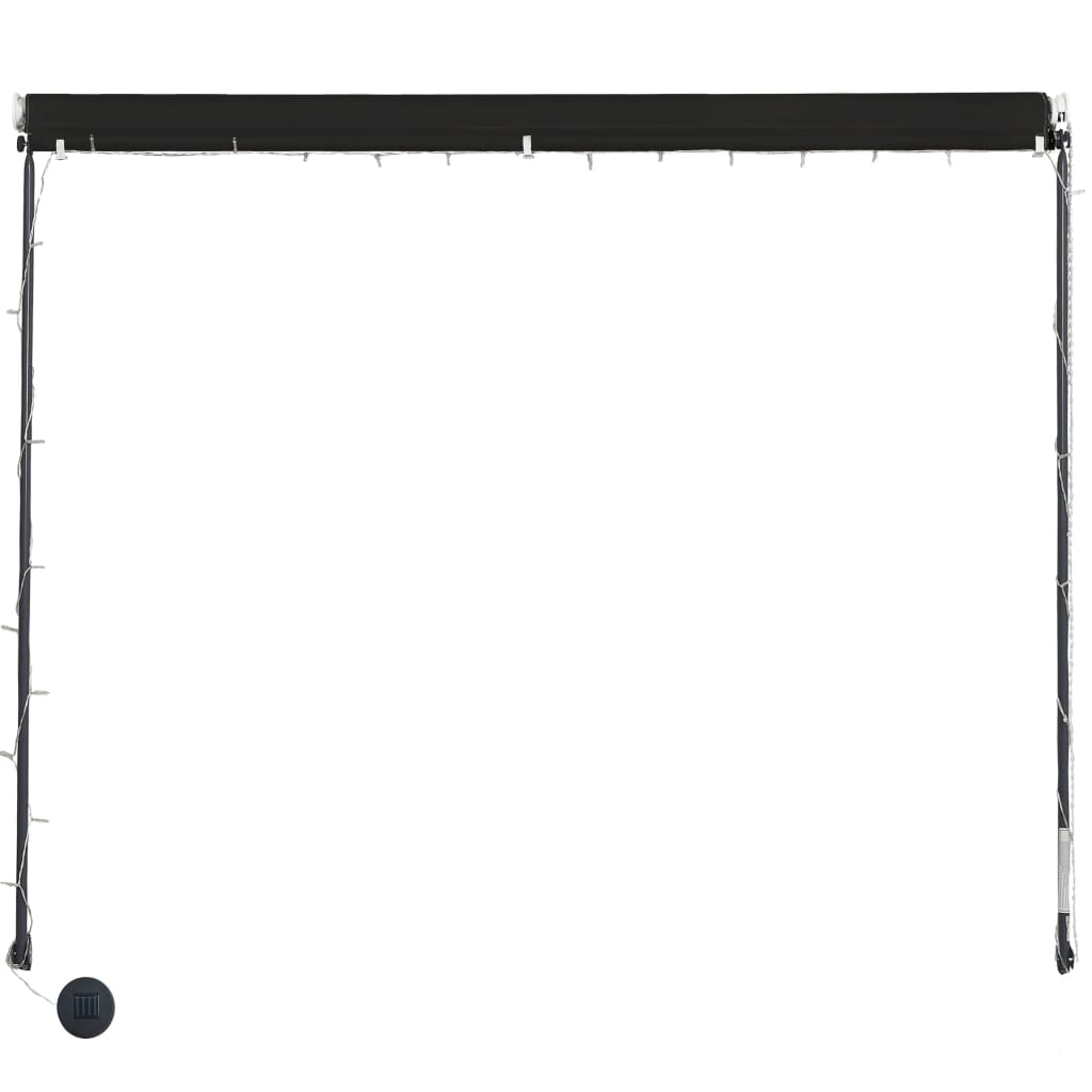 vidaXL Markiza zwijana z LED, 100 x 150 cm, antracytowa