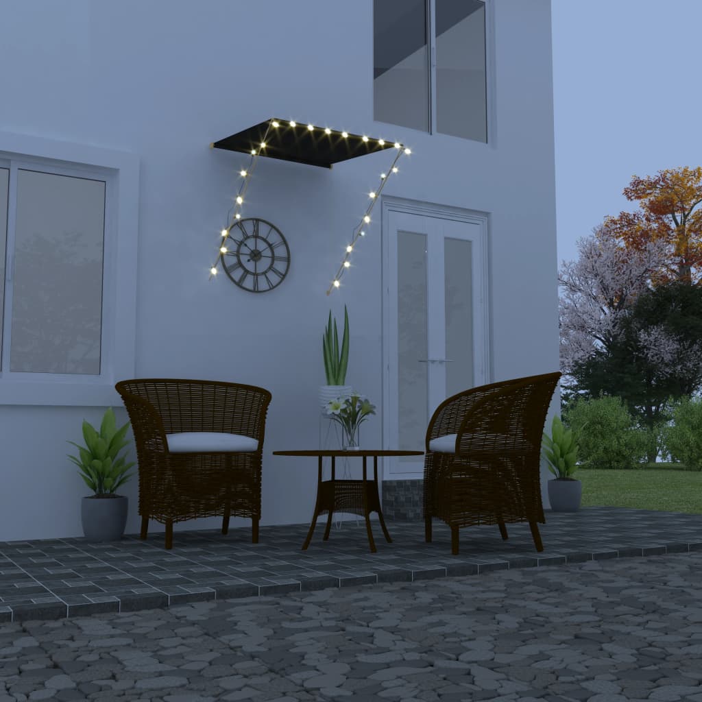 vidaXL Markiza zwijana z LED, 100 x 150 cm, antracytowa