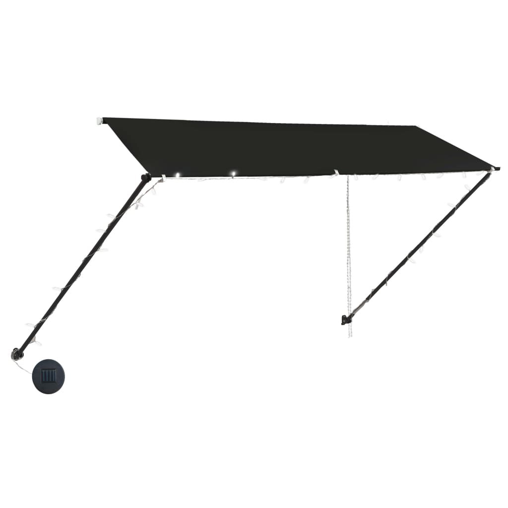 vidaXL Markiza zwijana z LED, 300 x 150 cm, antracytowa