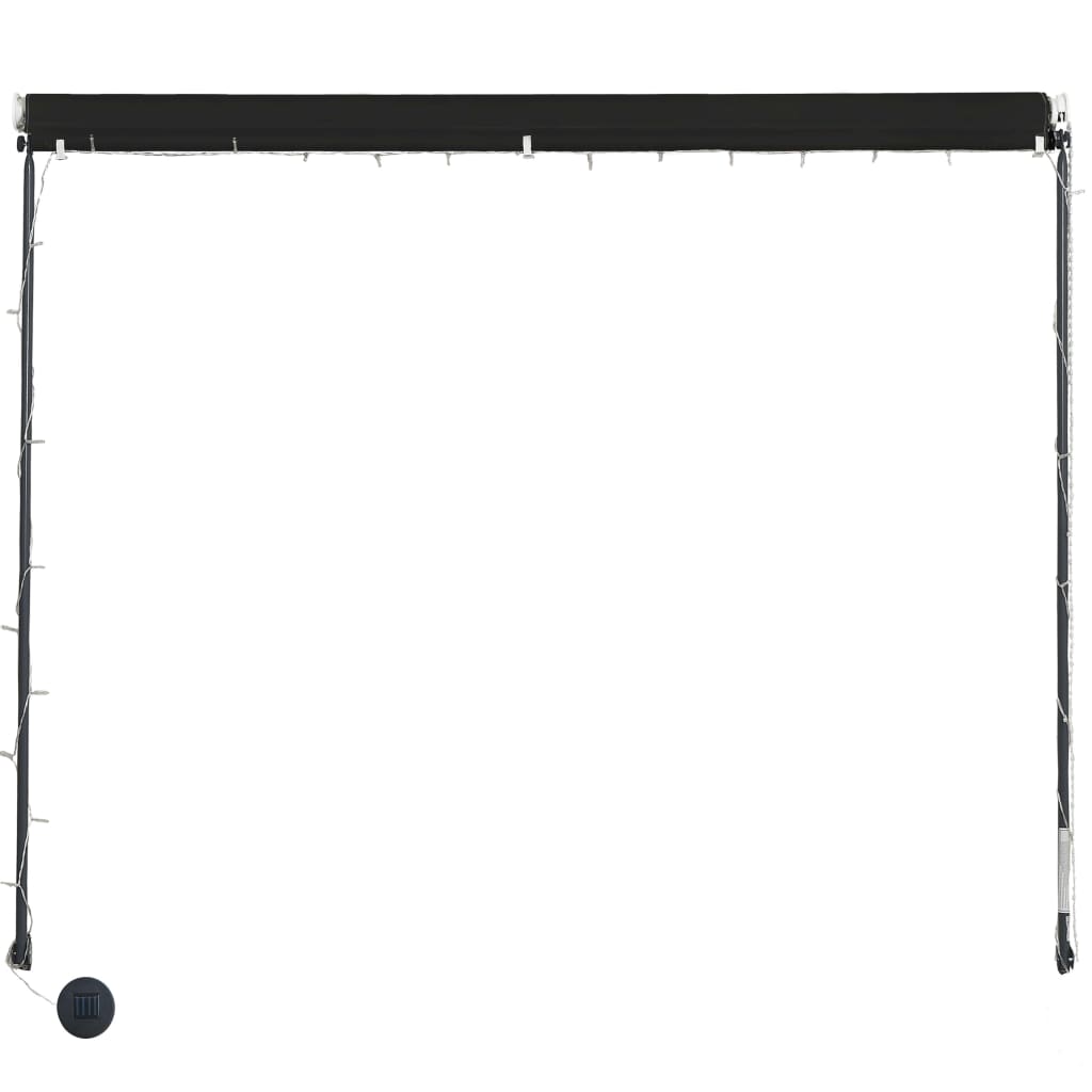 vidaXL Markiza zwijana z LED, 300 x 150 cm, antracytowa