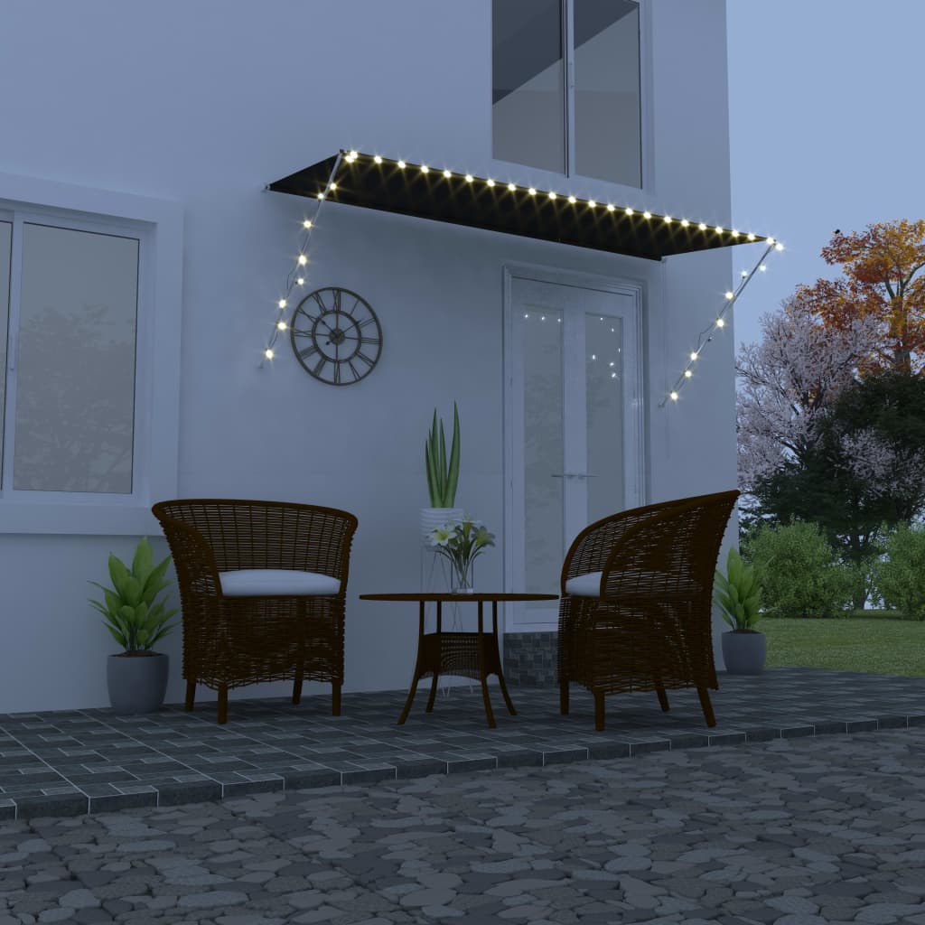 vidaXL Markiza zwijana z LED, 300 x 150 cm, antracytowa