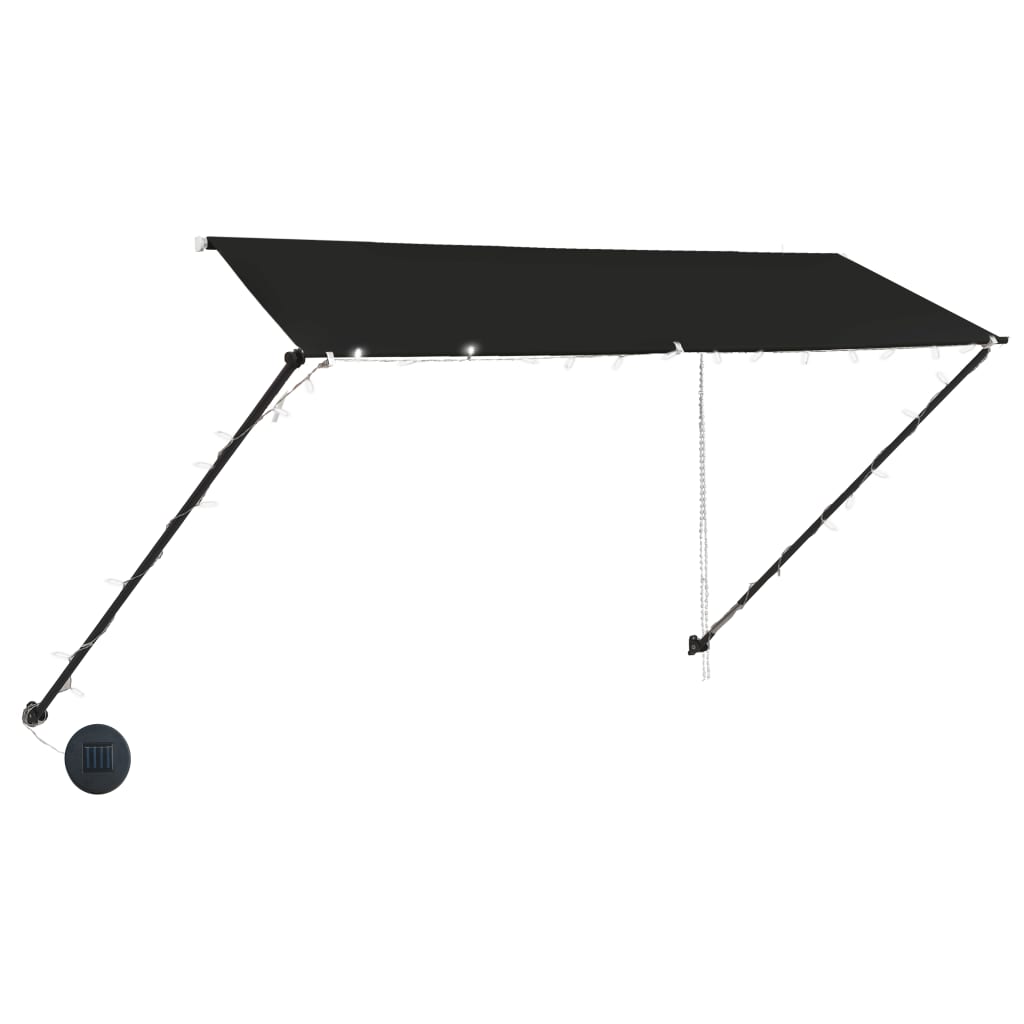 vidaXL Markiza zwijana z LED, 350 x 150 cm, antracytowa