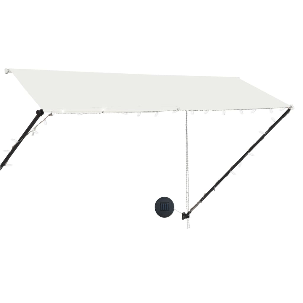 vidaXL Markiza zwijana z LED, 300 x 150 cm, kremowa